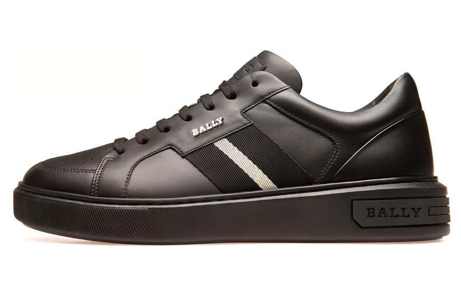BALLY BALLY Round Tip Low top Skateboard Shoes Men's Black