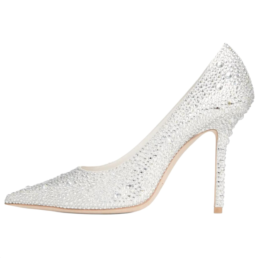 Jimmy Choo LOVE Slim Heel High Heels 10cm Women's White