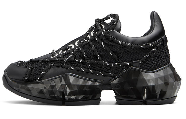 Jimmy Choo Diamond Laced/F Height Increasing Low top Casual Shoes Women's Black