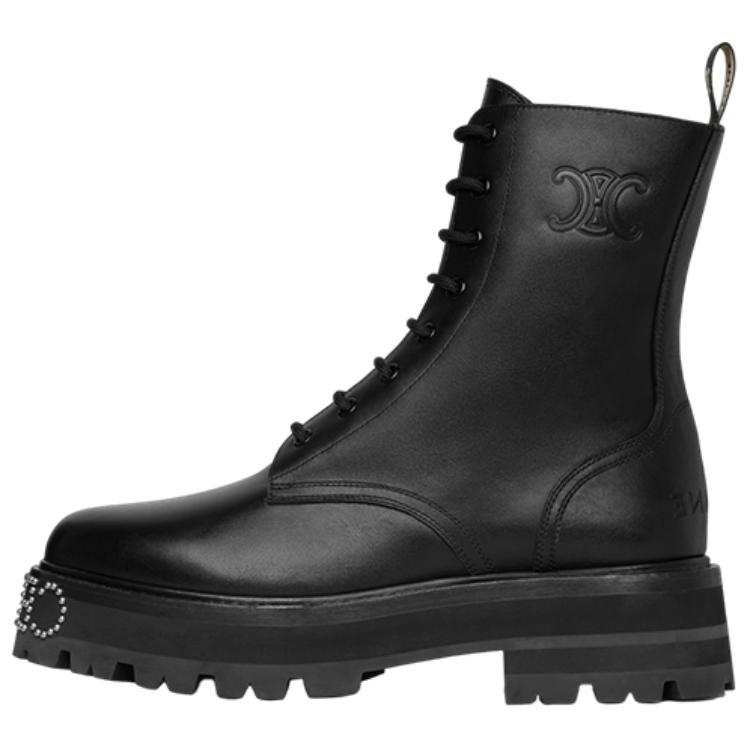 CELINE CELINE Leather Ankle Boots Women's Black