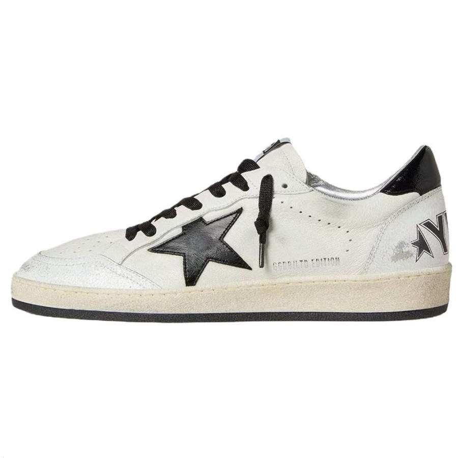 Golden Goose Ball Star Wishes Low top Skateboard Shoes Women's White Black