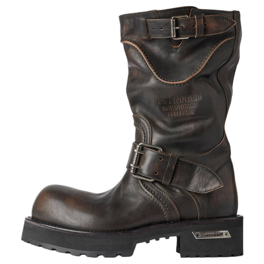 Balenciaga Venom Calfskin Knee high Boots Women's Brown