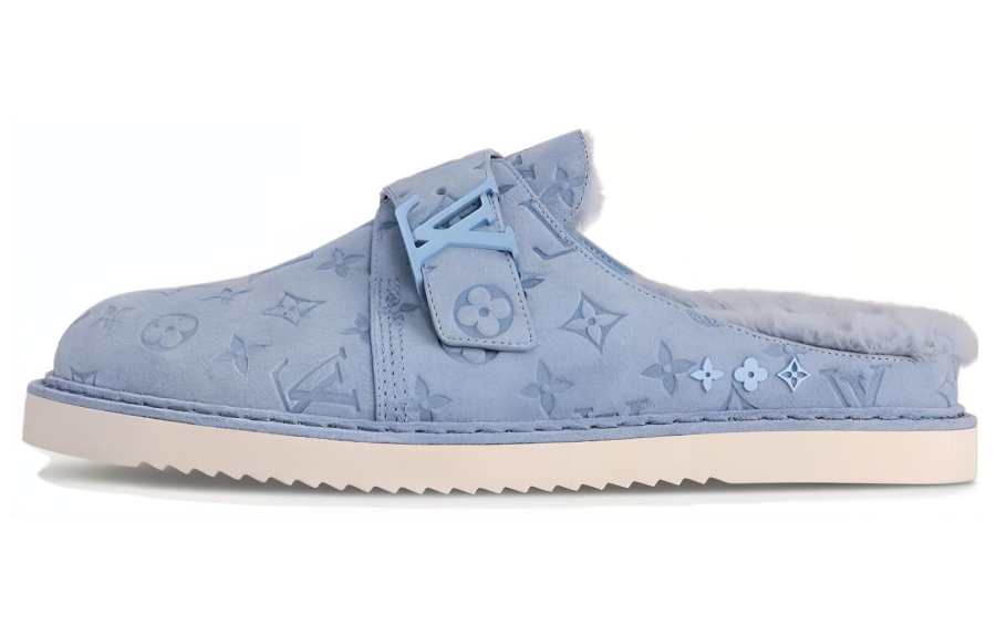 LOUIS VUITTON Easy Rubber Sole Closed Toe Slippers Men's Blue
