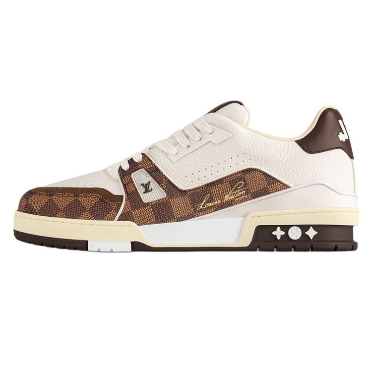 LOUIS VUITTON Trainer Leather Low top Skateboard Shoes Unisex Brown