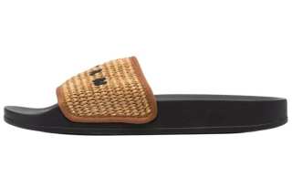 MARNI Raffia Slide Slippers Women's Brown