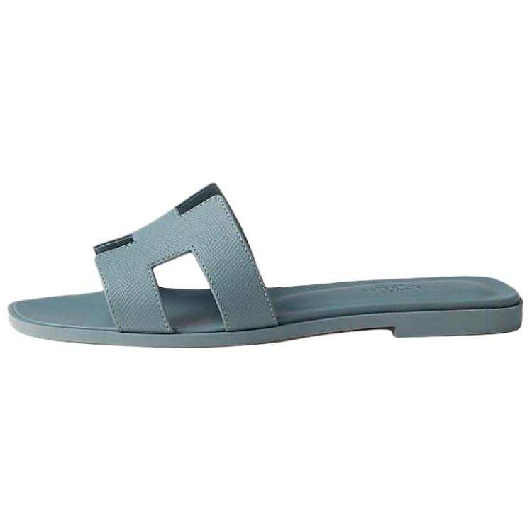 HERMES Oran Quiet Slide Slippers Women's Blue