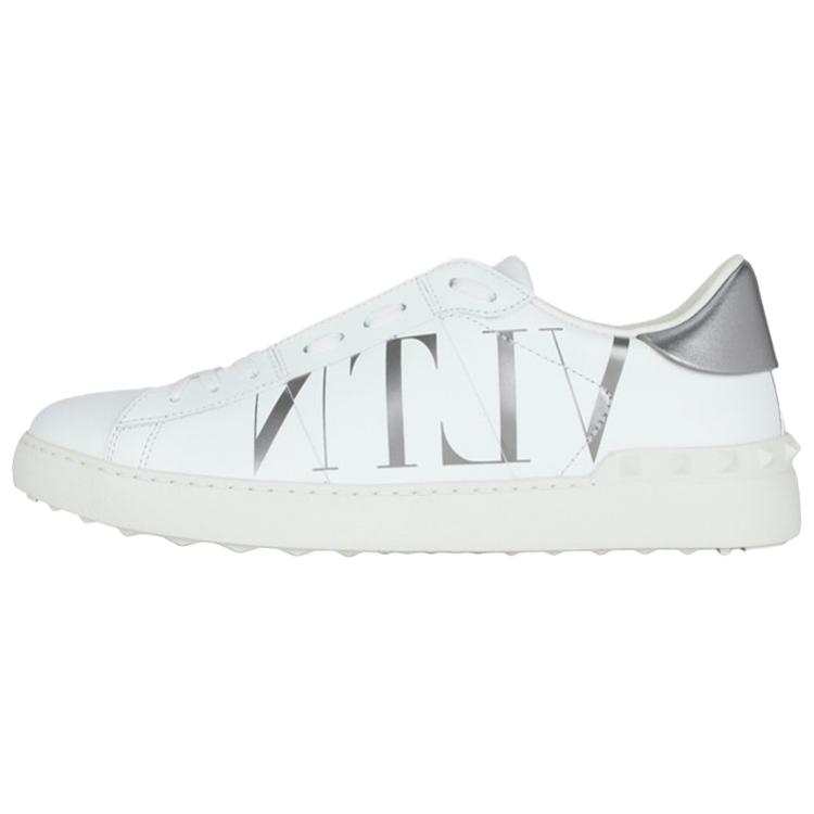 Valentino Open Low top Stylish Skateboarding Shoes Men's White Silver