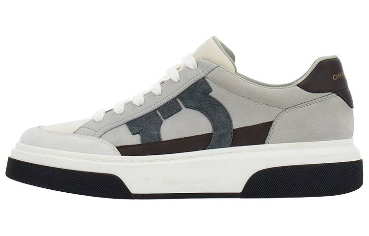 Ferragamo FERRAGAMO Gancini-embroidered Leather Sneakers