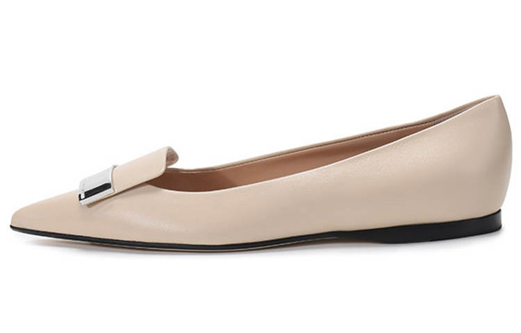 SERGIO ROSSI Leather Casual Shoes Women's Chalk White