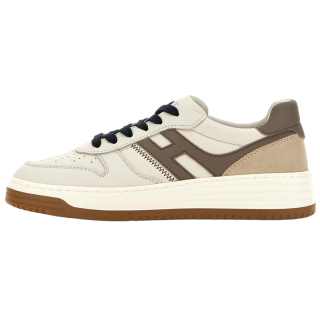 HOGAN H630 Leather Low top Skateboard Shoes 3.8CM Men's Ivory White