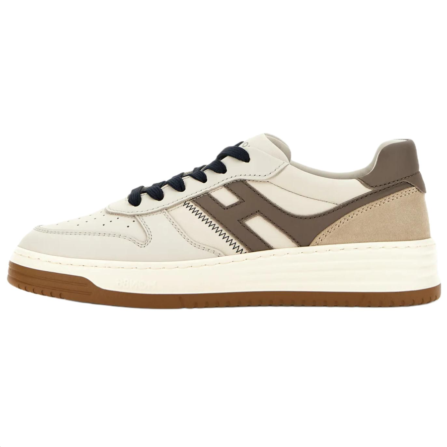 HOGAN H630 Leather Low top Skateboard Shoes 3.8CM Men's Ivory White