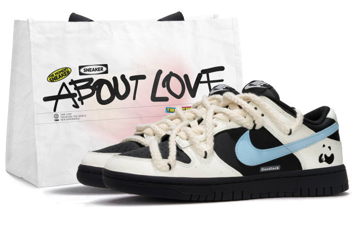Nike Nike Dunk Blueberry Panda 2.0 Low top Skateboard Shoes Unisex Black White Blue