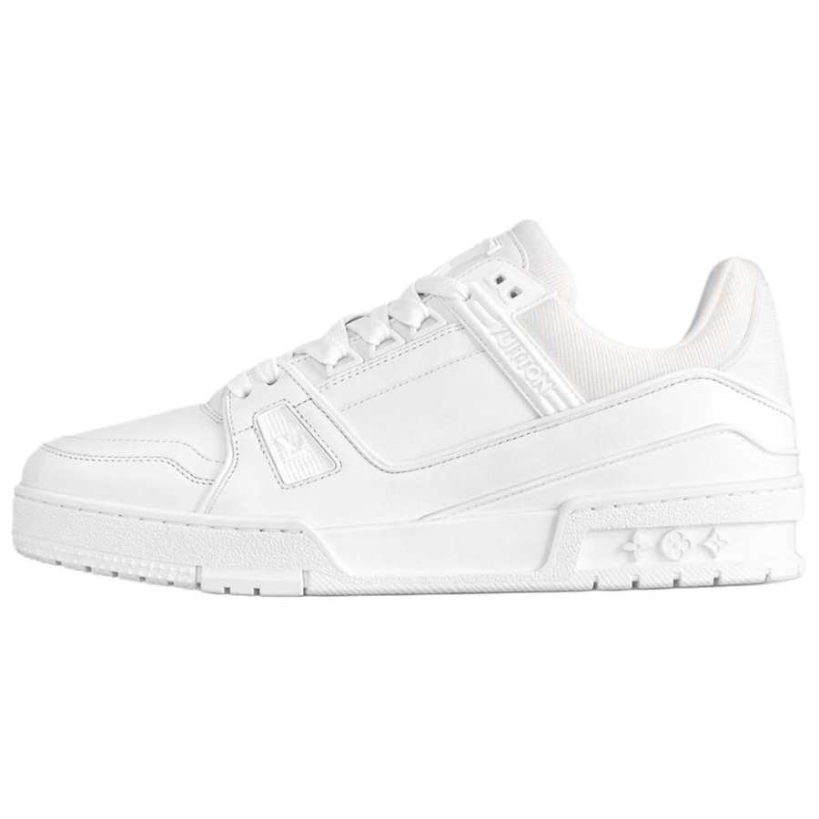 LOUIS VUITTON Trainer Leather Low top Skateboard Shoes Women's White