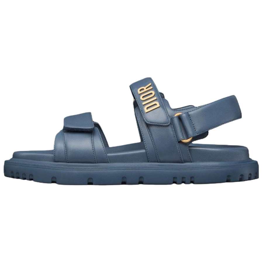 DIOR DIOR DiorAct Leather Beach Sandals Women's Light Midnight Blue
