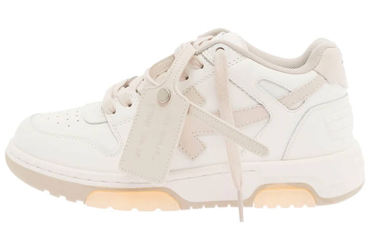 OFF-WHITE OFF WHITE Out Of Office Leather Stylish Skateboarding Shoes Women's White Pink