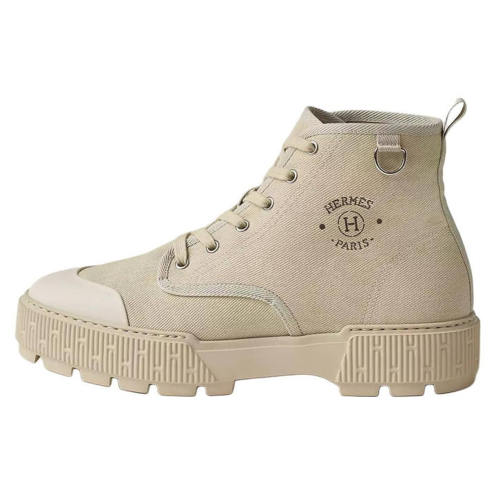 HERMES HERMES Itineraire Casual Ankle Boots 3.7cm Men's Sandy Beige