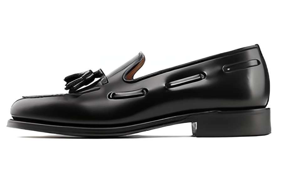 LOAKE Top Grain Cow Leather Men's Casual Shoes Men's Black