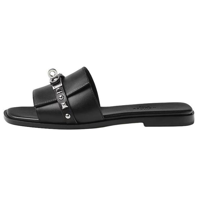 HERMES HERMES Giulia Slide Slippers Women's Black