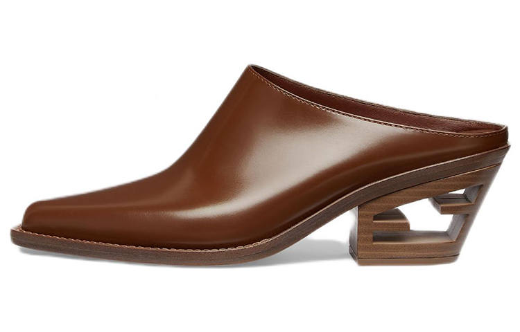 FENDI Cut Closed Toe Slippers Women's Brown