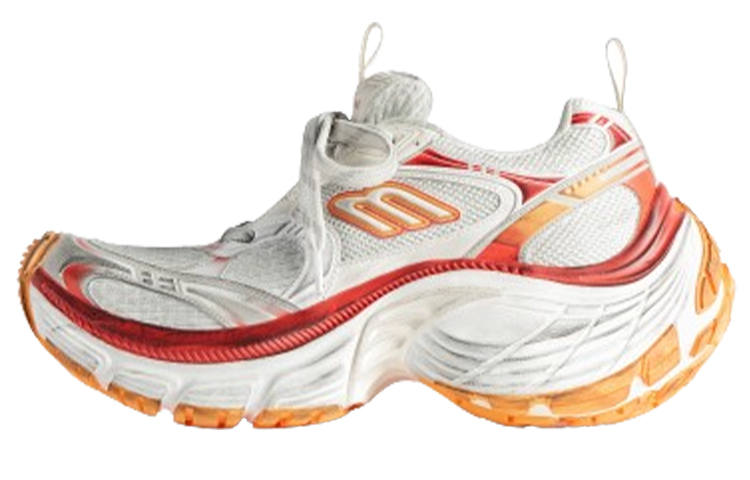 Balenciaga 10XL Sneakers 'White Red And Orange Mesh Tpu And Rubber' Women's