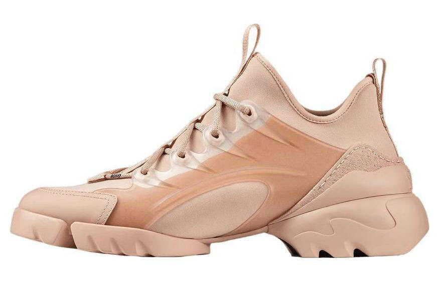 DIOR D Connect Lambskin Low top Sports Casual Shoes Women's Nude
