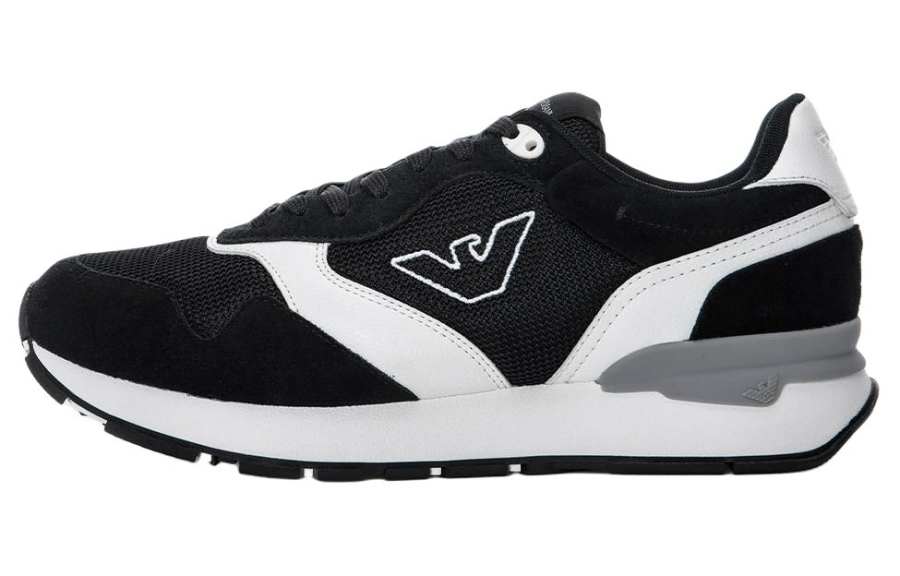EMPORIO ARMANI Cow Split Leather Low top Casual Shoes Men's Navy Blue Ecru