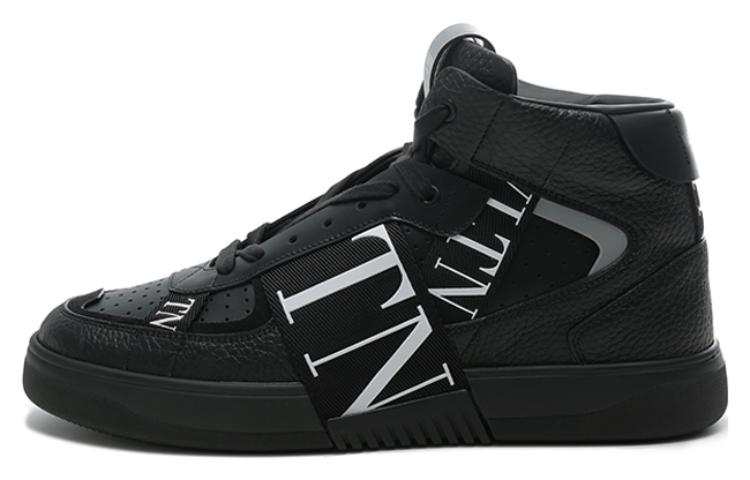 Valentino VL7N Textile, Leather Breathable Mid top Casual Shoes Men's Black