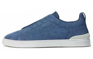 Ermenegildo Zegna Triple Stitch Low top Skateboard Shoes Men's Blue