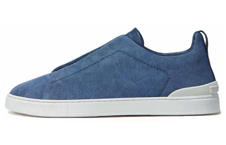 Ermenegildo Zegna Triple Stitch Low top Skateboard Shoes Men's Blue