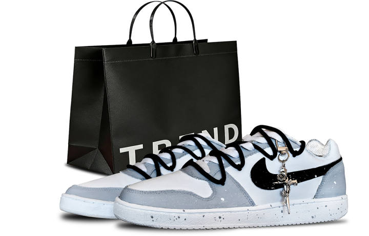Nike Nike EBERNON Cushioning, Wear Resistant Low top Skateboard Shoes Unisex Gray White