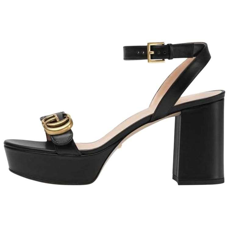 GUCCI Leather Fashion Sandal Women's Black