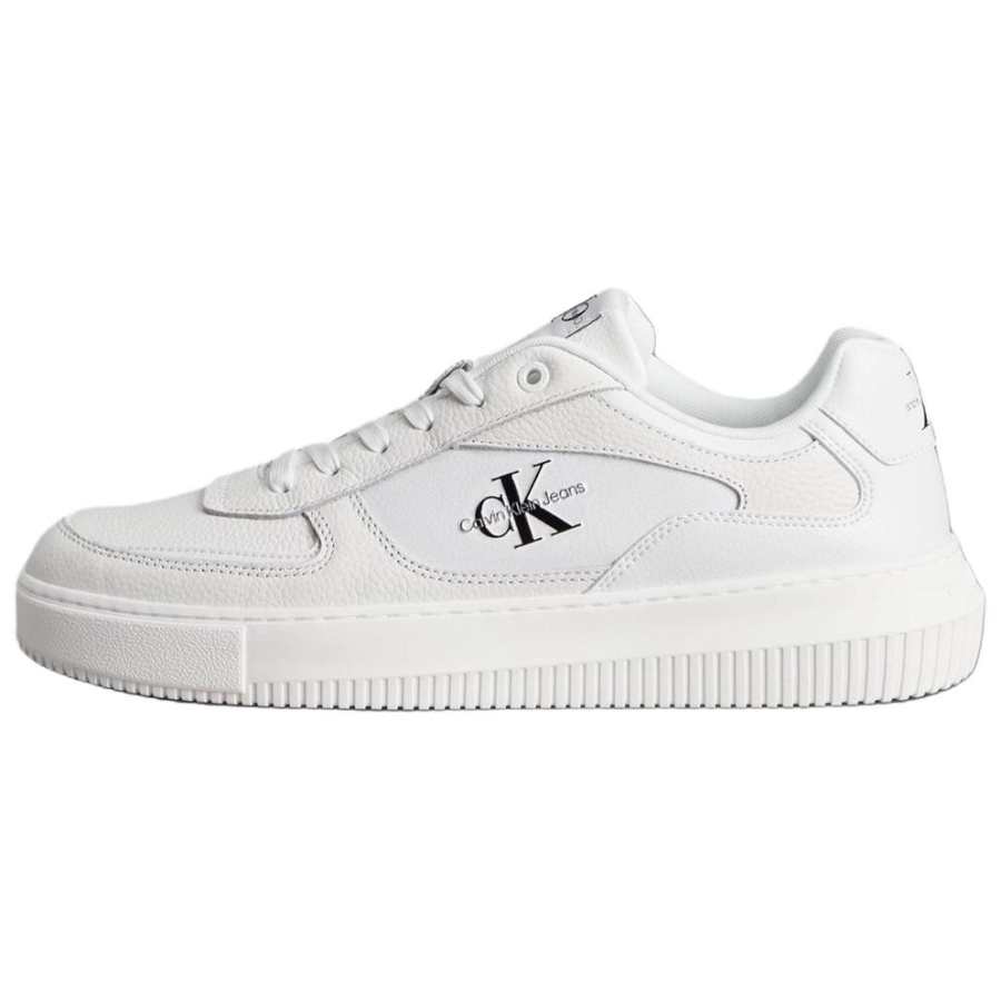 CKJ CALVIN KLEIN JEANS Low top Skateboard Shoes Men's Moon White