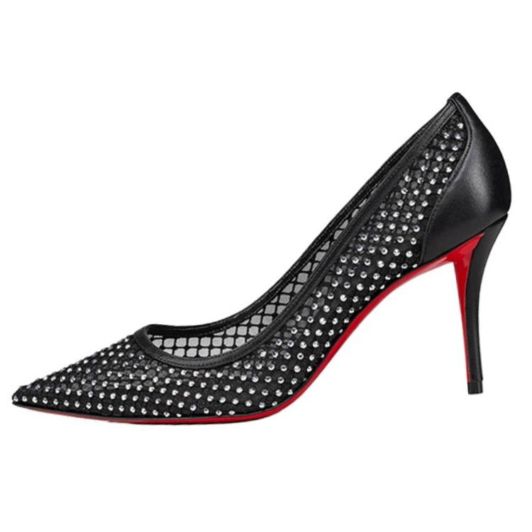 Christian Louboutin Apostropha Mesh Pointed Toe Pumps