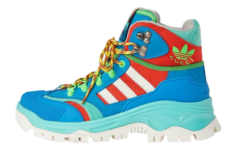 GUCCI Adidas Originals Collaboration Ankle Length Outdoor Boots Women's Blue Green