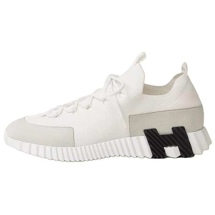 HERMES Lift Low top Casual Shoes 4cm Men's White