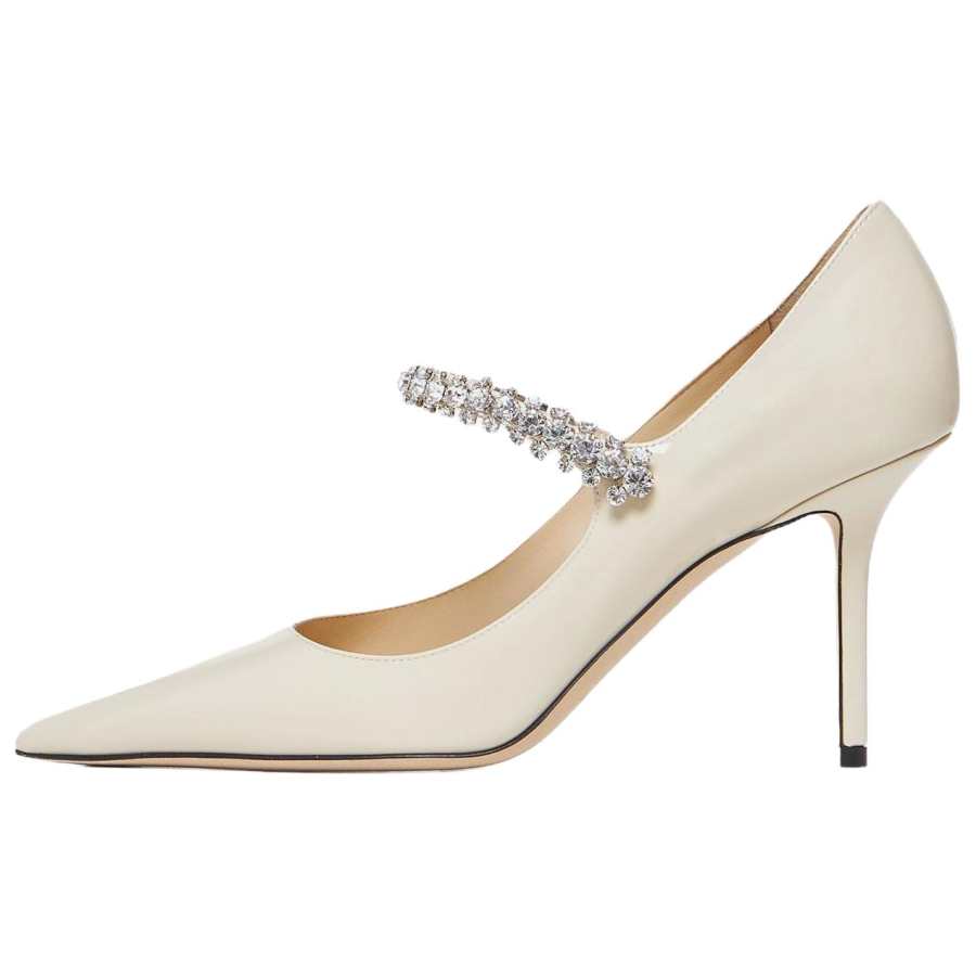 Jimmy Choo Bing Patent Leather Slim Heel High Heels 8.5cm Women's Linen