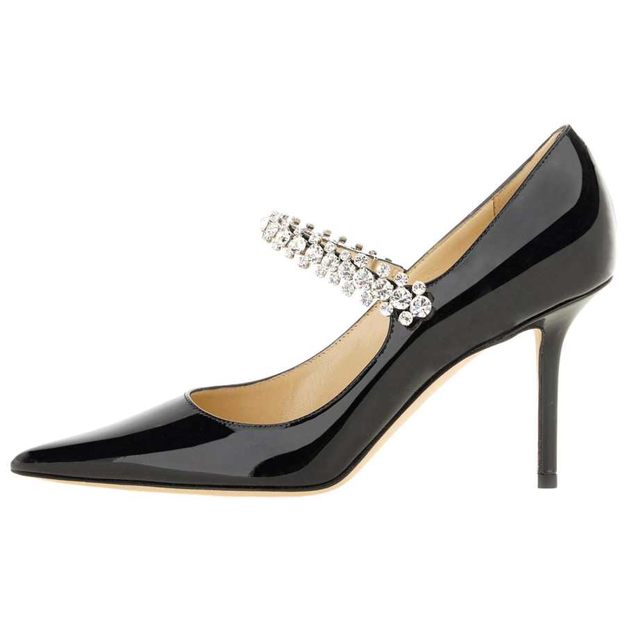 Jimmy Choo Bing Leather Slim Heel High Heels 8.5cm Women's Black