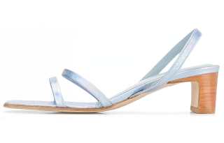 By Far Leather One Strap Sandals Women's Light Blue