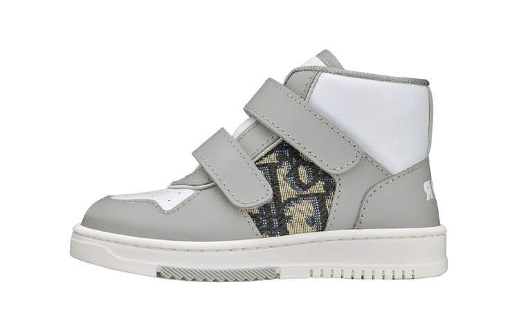 DIOR B27 High top Toddler Shoes Gray White Infant And Toddler