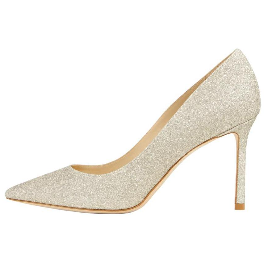 Jimmy Choo Romy Slim Heel High Heels 8.5cm Women's Champagne Gold