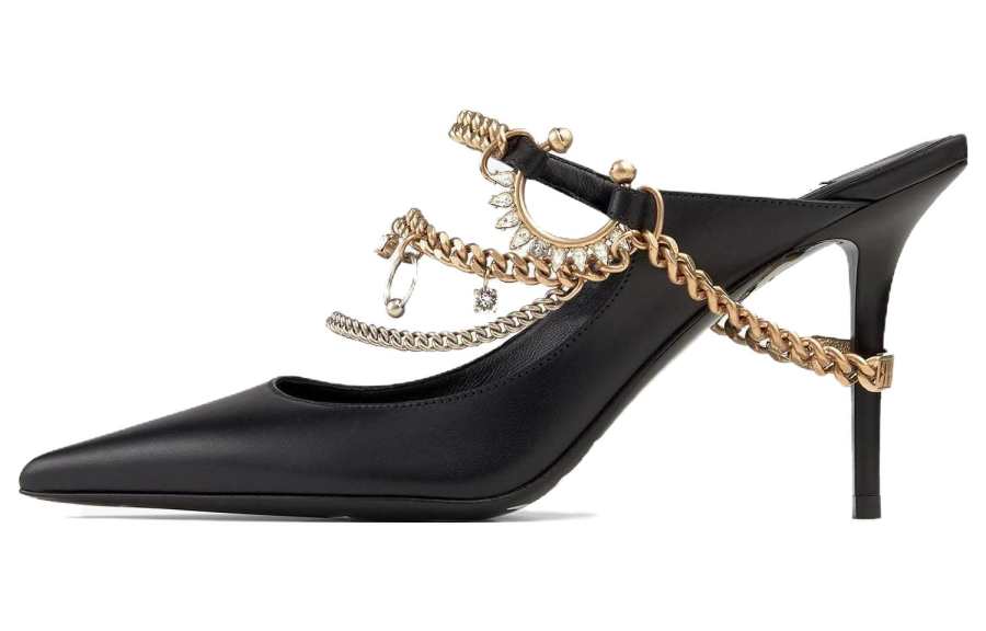 Jimmy Choo Bing Closed Toe Slippers 9cm Women's Black