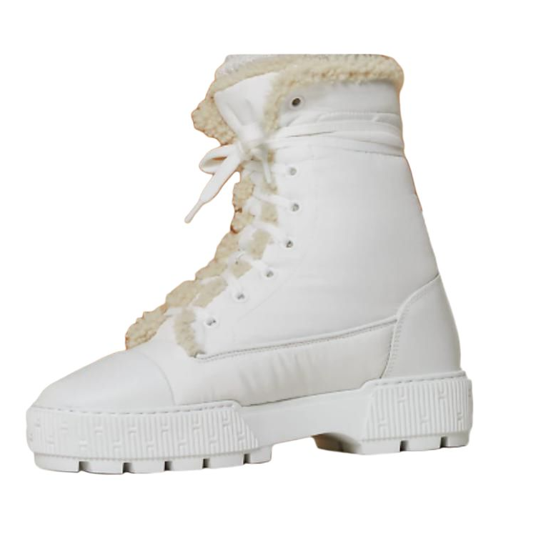 HERMES HERMES Fresh Ankle Boots 4cm Women's White