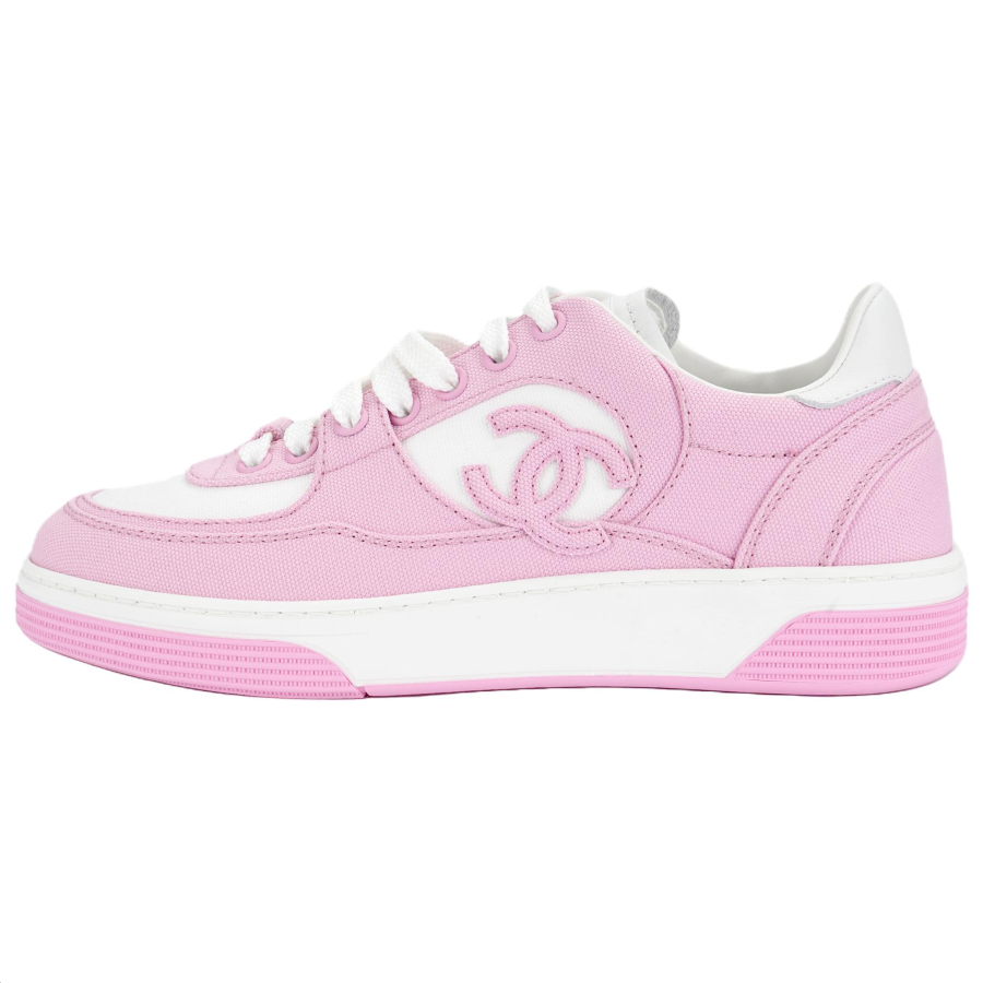 CHANEL Leather Low top Casual Shoes Women's Pink White