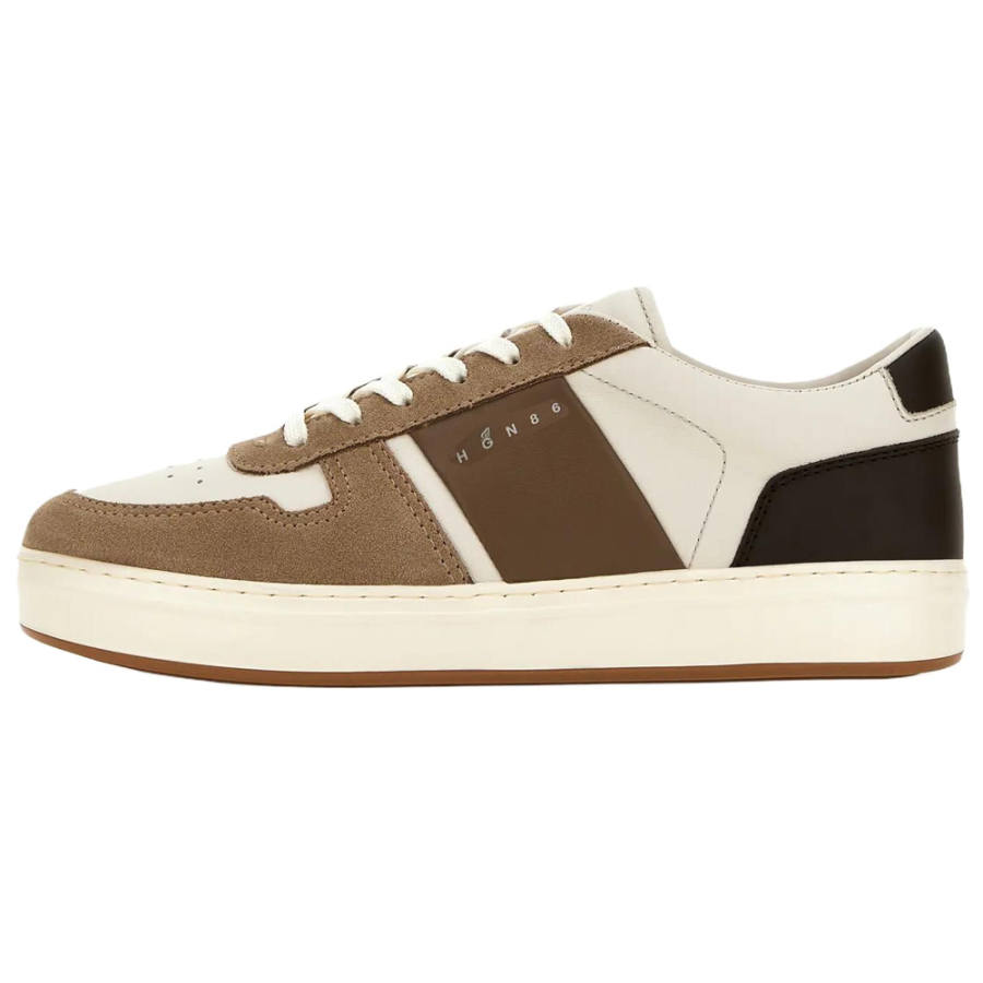 HOGAN H TV Leather Low top Skateboard Shoes Men's Brown