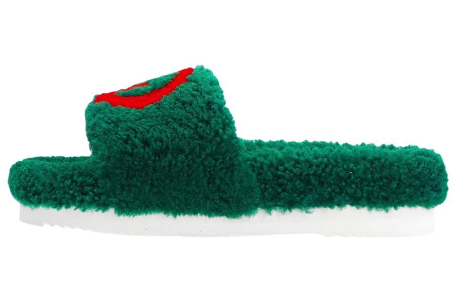 GUCCI Interlocking Slide Slippers Women's Green
