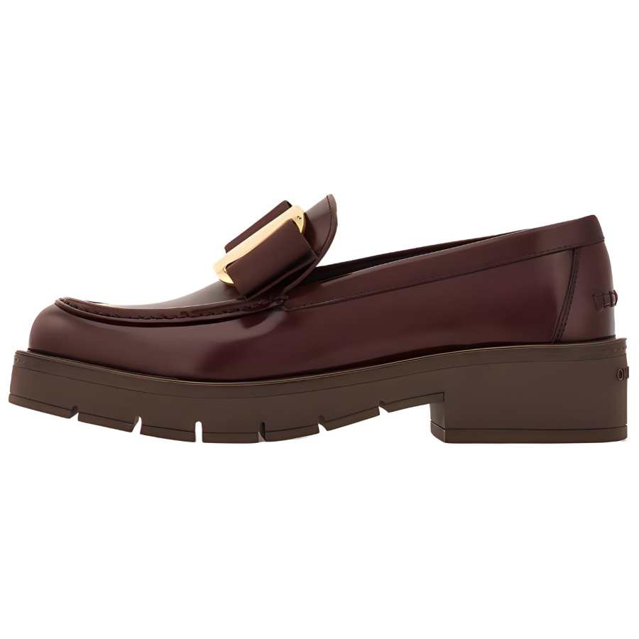 FERRAGAMO Chunky Barabow Loafers Women's Brown