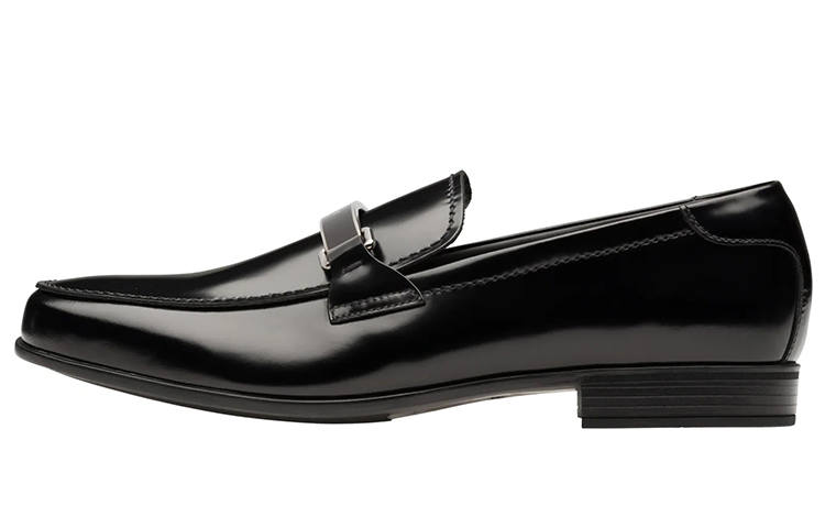 PRADA PRADA Leather Loafers Women's Black