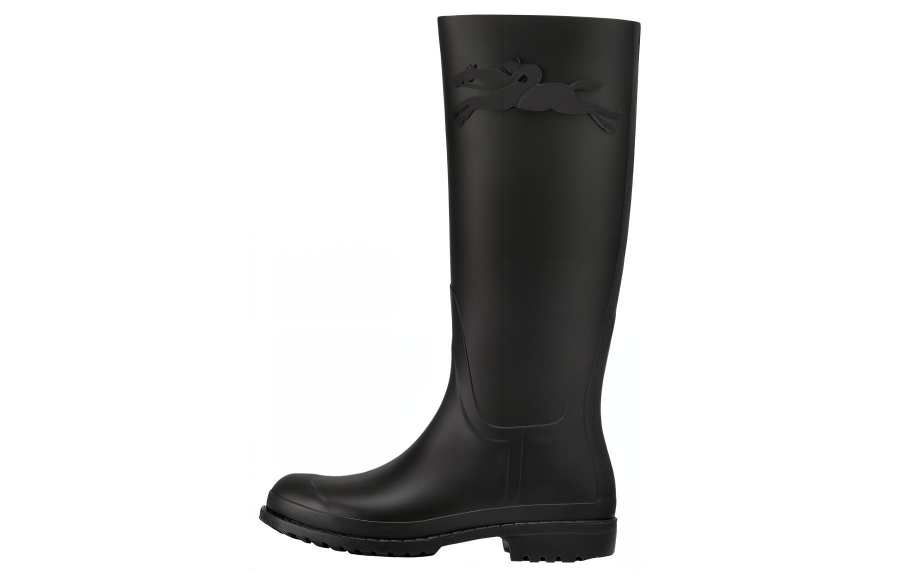LONGCHAMP Leather Knee high Boots Women's Black