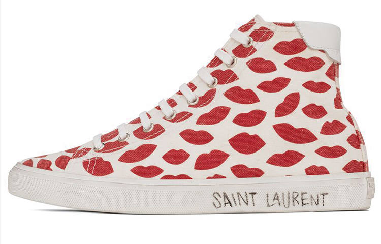 SAINT LAURENT High top Canvas Shoes Women's Red