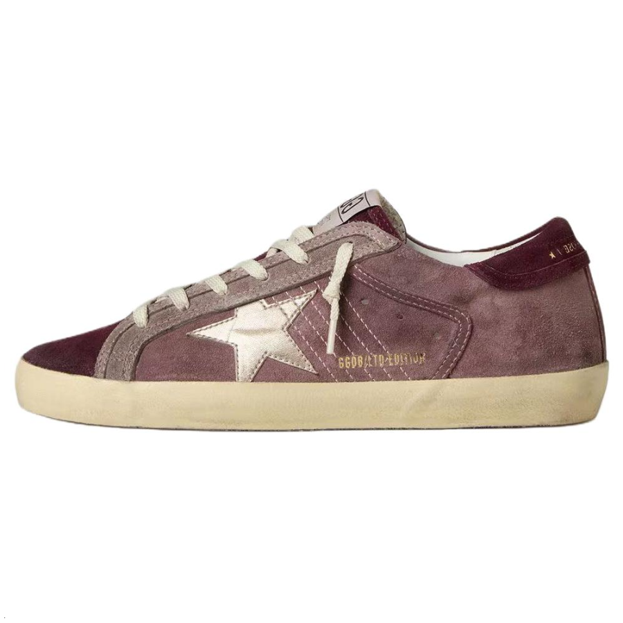 Golden Goose Super Star Cow Leather Low top Skateboard Shoes Women's Light Purple